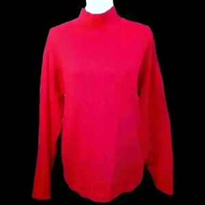 GFC Co. Womans RED Shirt Lightweight Stretch RIBBED Textured Top Shell size Med